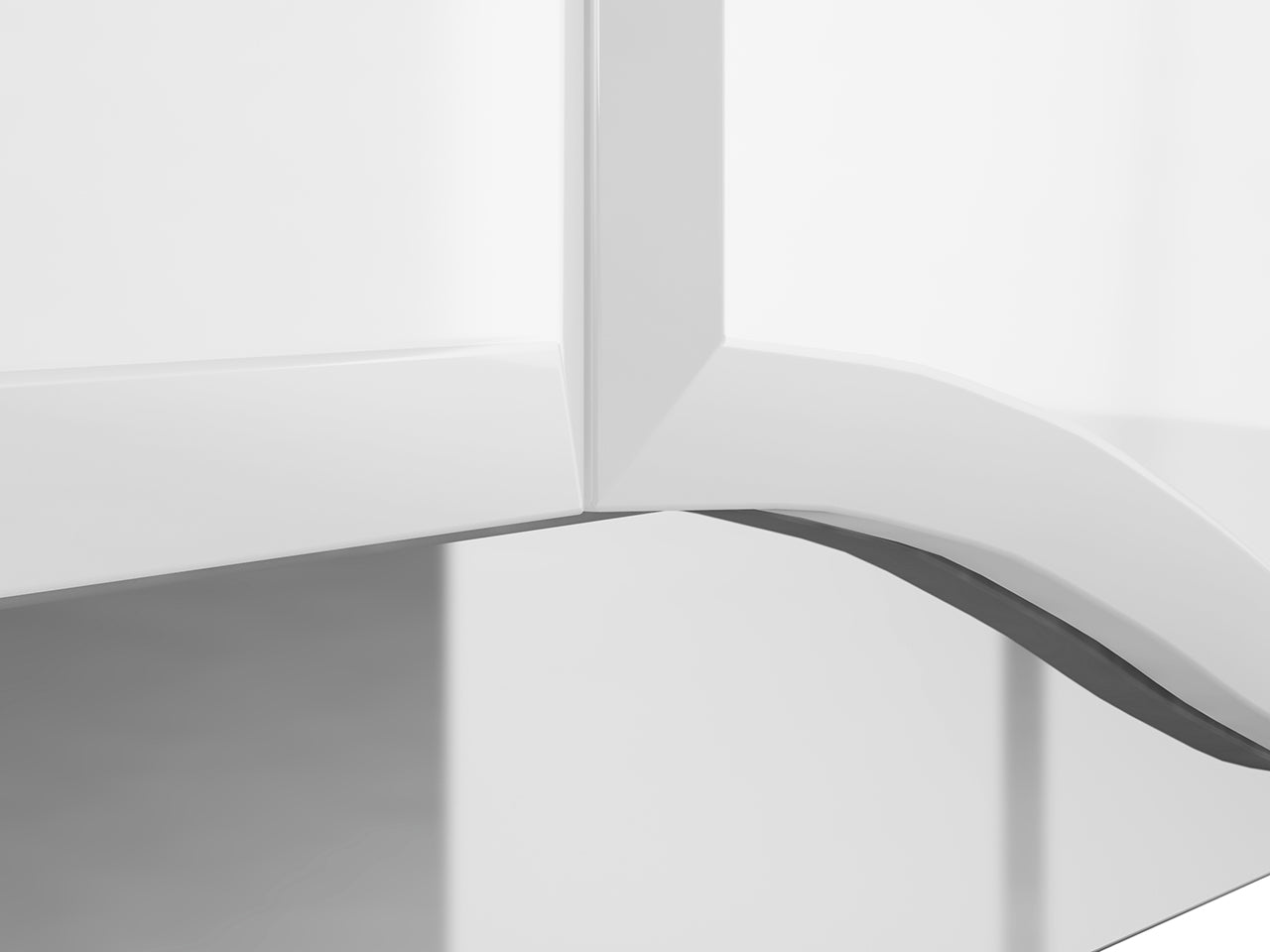 Commode, Buffet, Buffet Moderne en Blanc Brillant avec Bordure ABS Durable et Tiroirs Spacieux - Decora Home