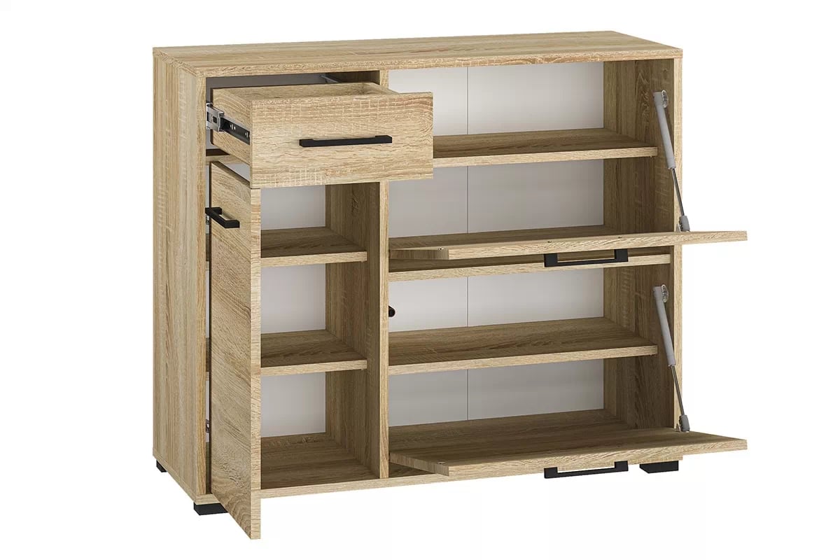 Armoire à Chaussures Contemporaine – Bois Sonoma, Haute Qualité et Finition ABS - Decora Home