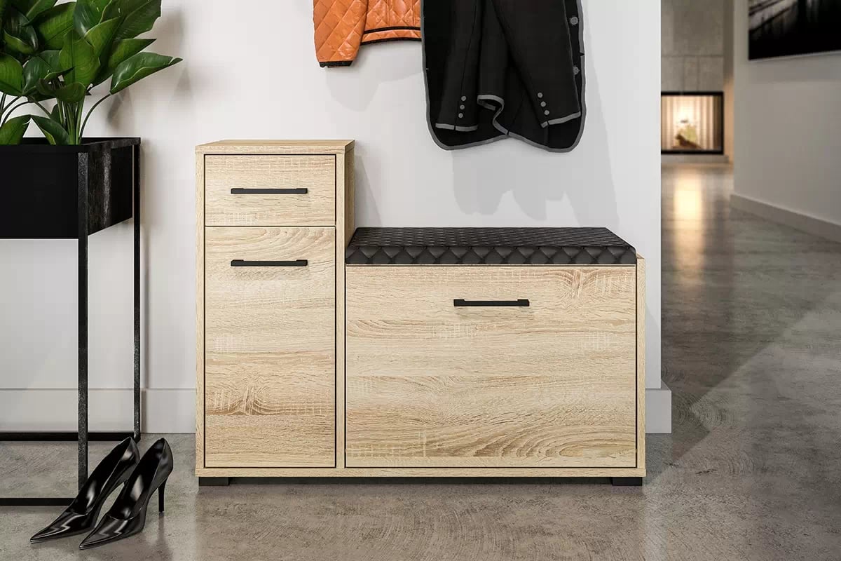 Meuble à Chaussures en Bois Clair 90 cm | Rangement Spacieux et Solide|Dernières pièces|Decora Home