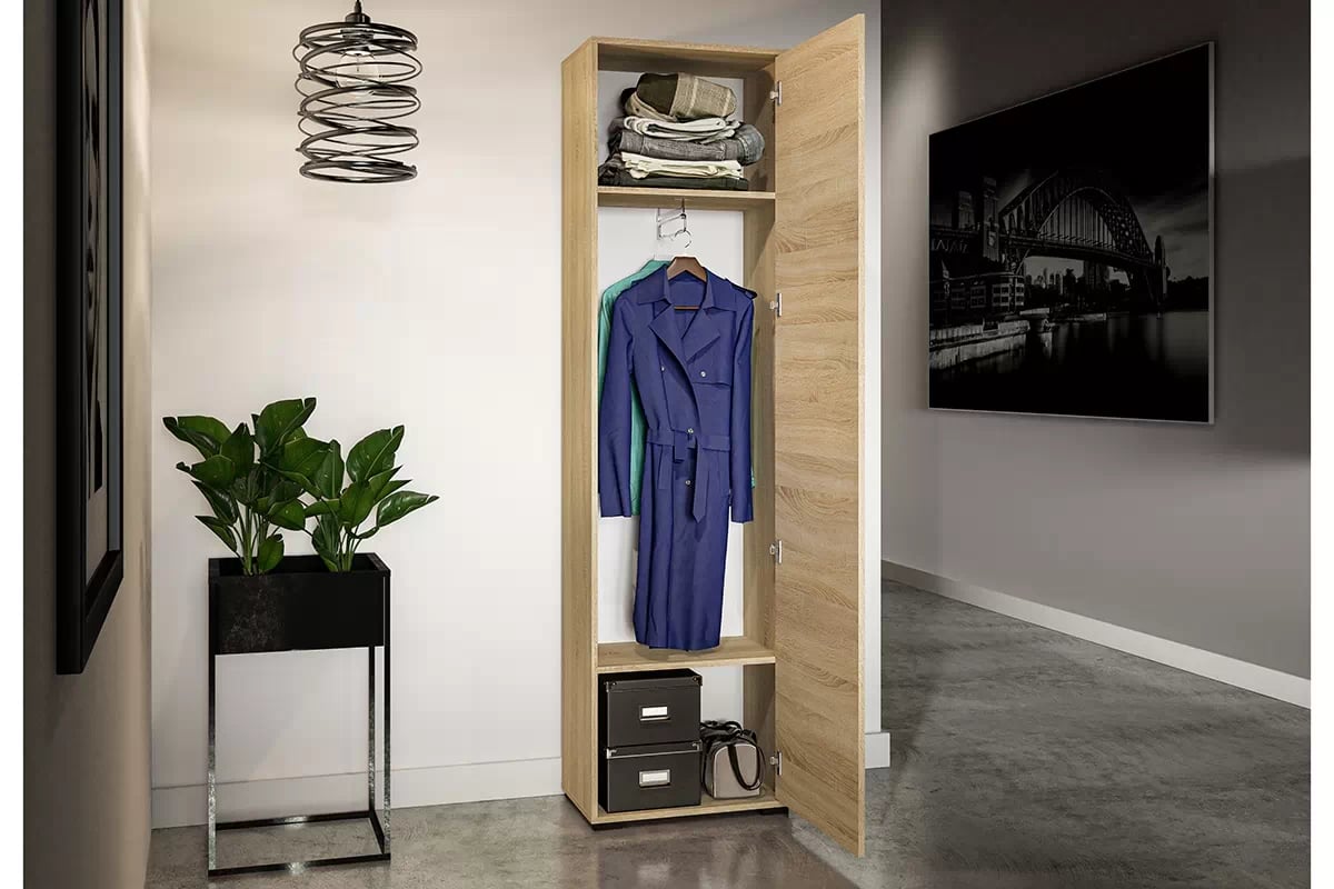 Armoire  Haut en Finition Lumière de Sonoma – Élégance et Résistance –   1 porte  pour le couloir - Decora Home