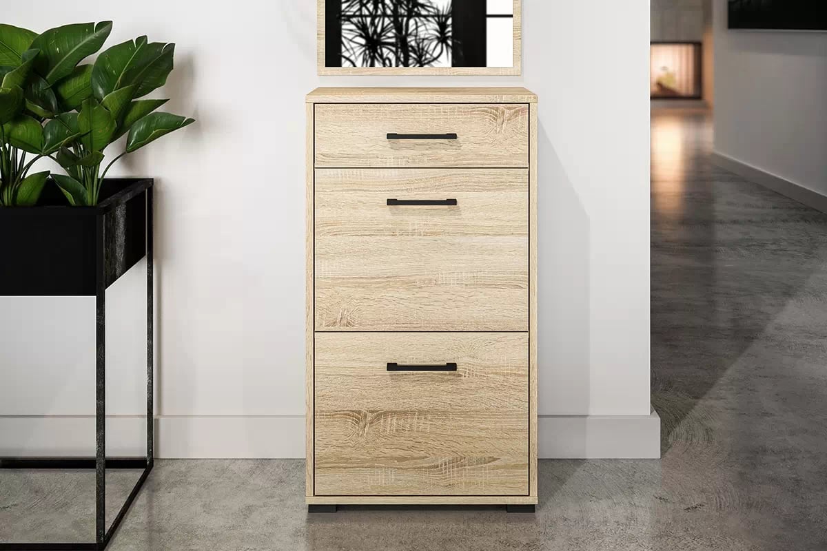 Meuble à Chaussures en Finition Chêne Clair – Structure Robuste, Design Compact et Élégant|Dernières pièces|Decora Home