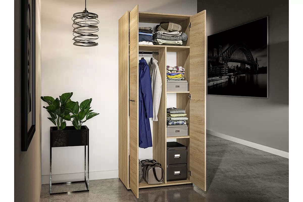 Armoire à deux portes pour le couloir - Sonoma clair - Decora Home