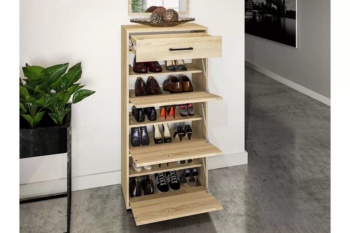 Meuble à Chaussures en Finition Lumière de Sonoma – Rangement Moderne et Robuste - Decora Home