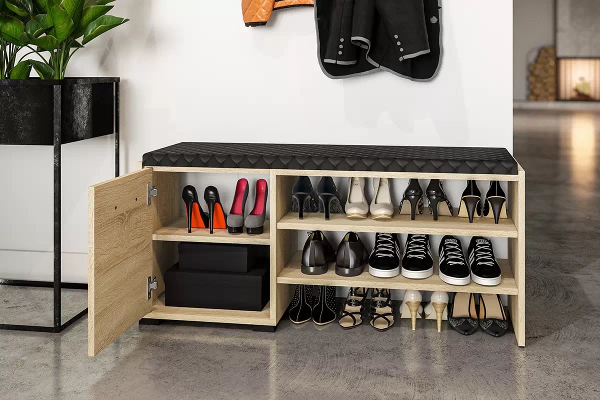 Meuble à Chaussures 105 cm Bois Clair Sonoma | Grand Rangement & Finition Résistante - Decora Home