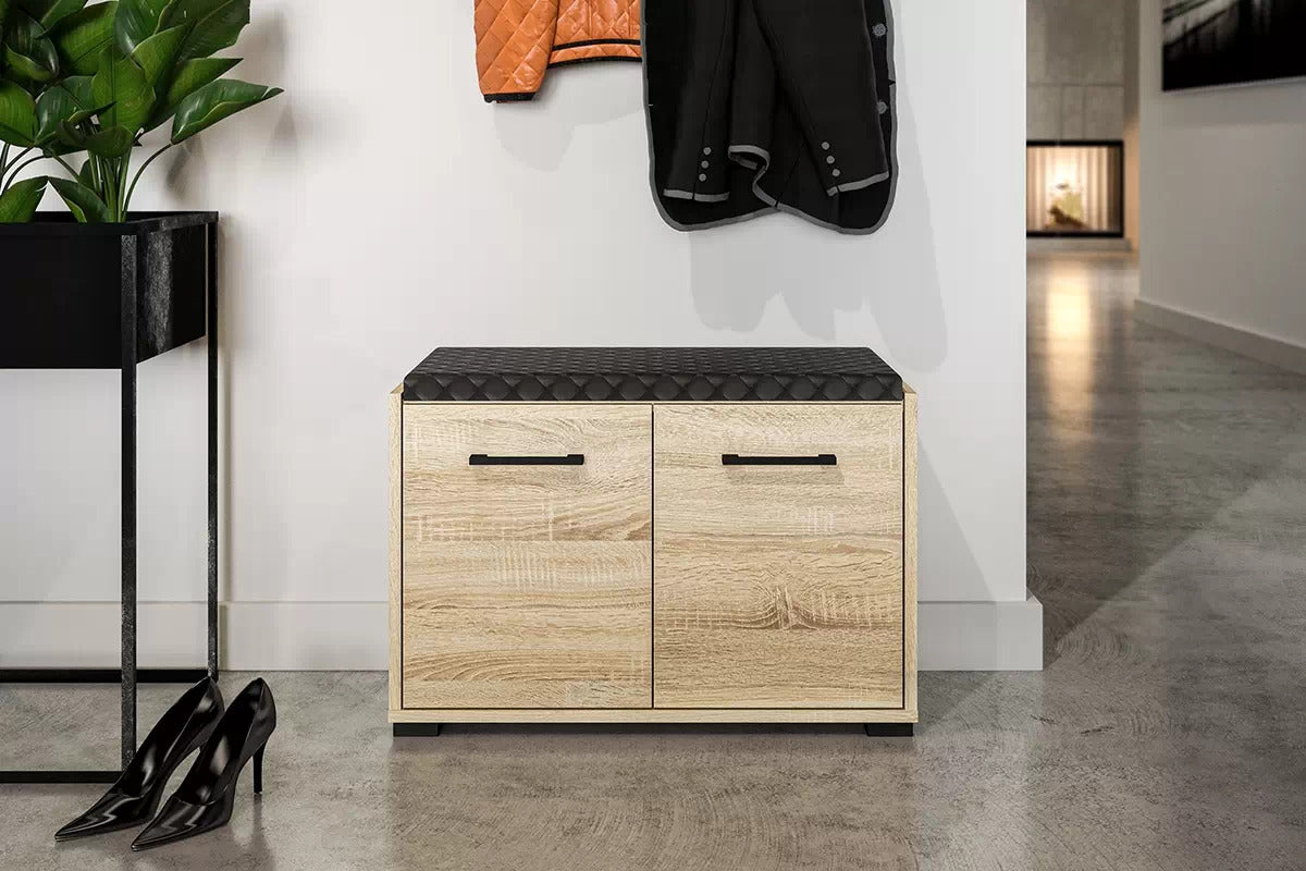 Meuble à Chaussures 2 Portes – Bois Clair Sonoma –  Compact, Résistant & Élégant - Decora Home