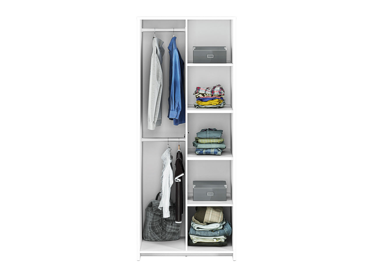 Armoire de Rangement Haute – Finition Blanche, Résistante et Élégante - Decora Home