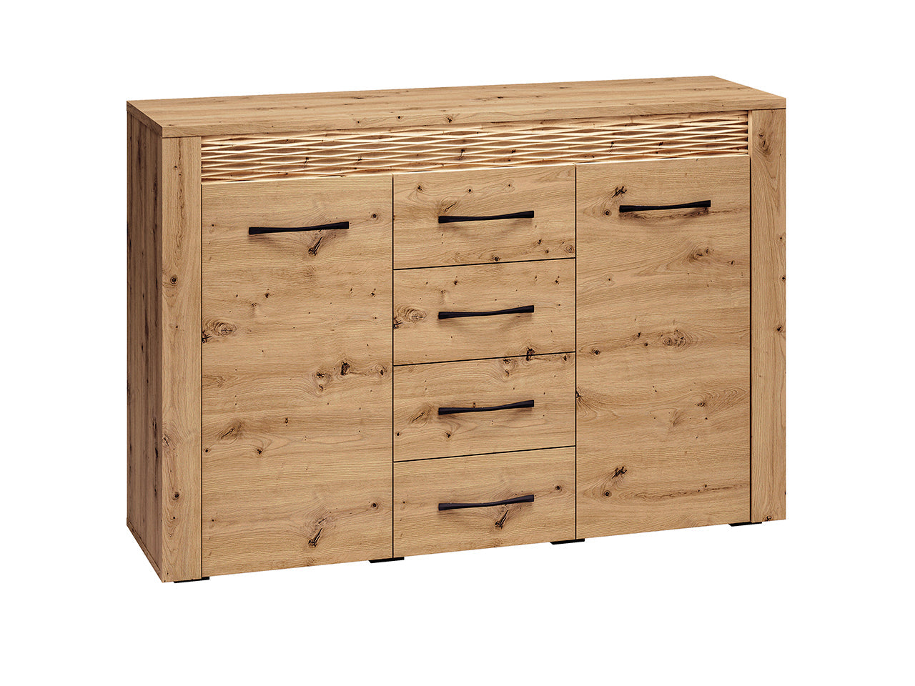 Buffet Bas en Chêne Artisanal & MDF Rainuré – Série Artisan Épure|Offre Limitée|Decora Home