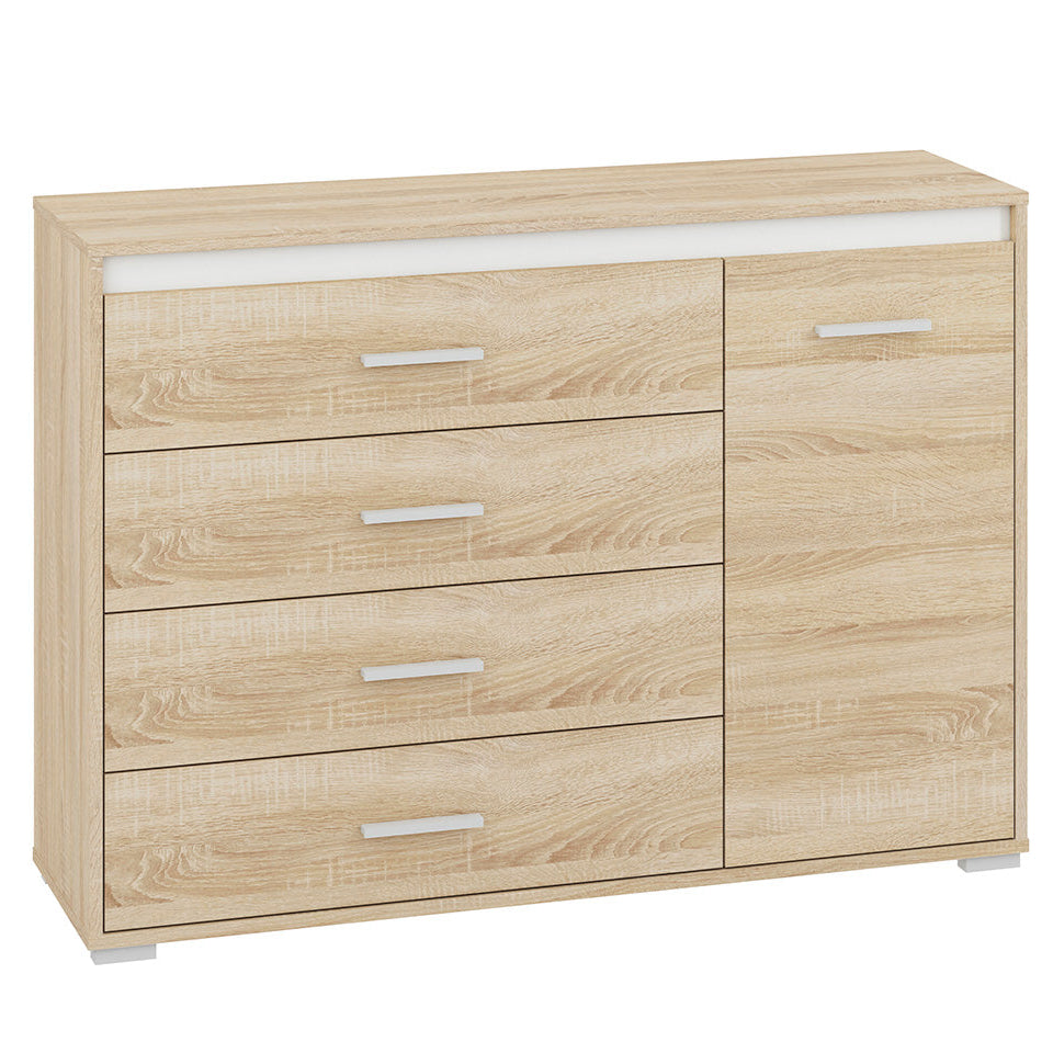 Buffet Moderne en Lumière de Sonoma avec Bordure ABS   Design Élégant et Fonctionnel|Offre Spéciale|Decora Home
