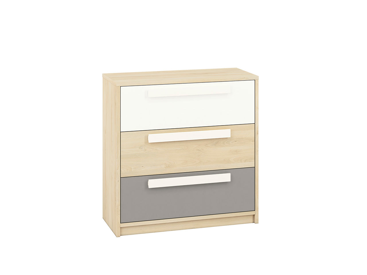 Buffet moderne en Hêtre Fjord et Blanc avec tiroirs renforcés   Design élégant et pratique pour un rangement optimisé|Offre Spéciale|Decora Home