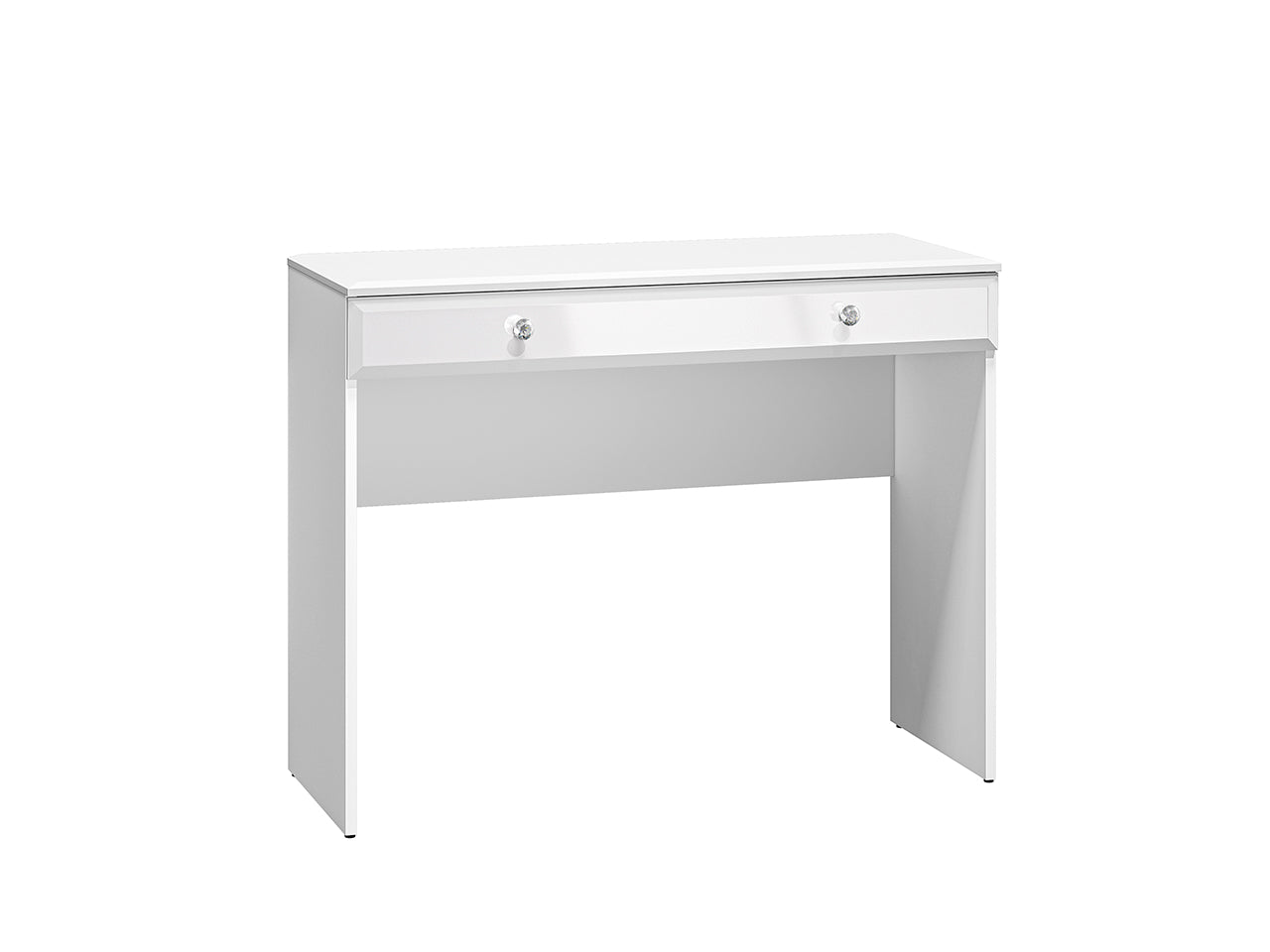 Table de Coiffure – Élégance Moderne avec Finition Blanc Brillant et Bordure ABS Durable|Offre Limitée|Decora Home