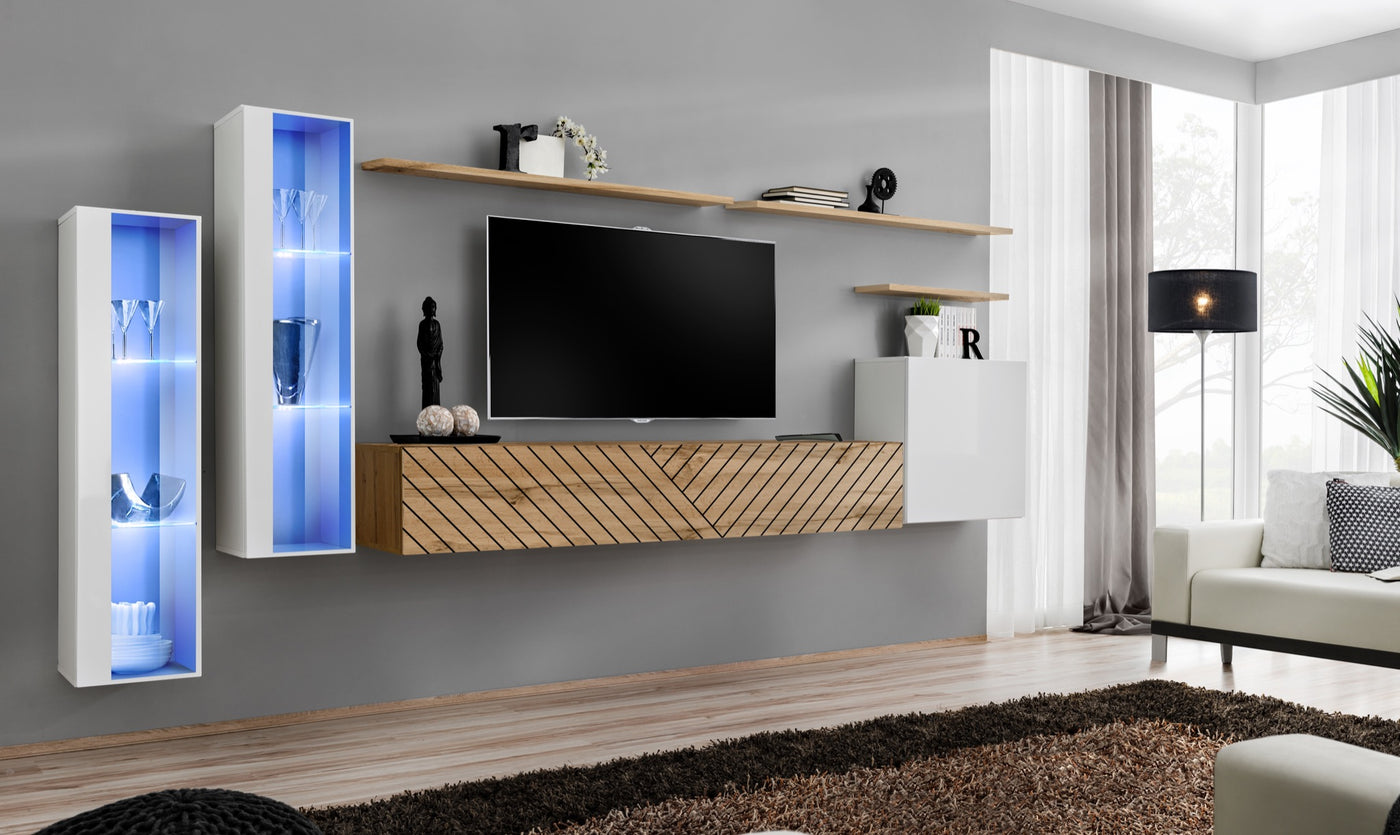 Composition TV SWITCH XI 330cm - Rainuré