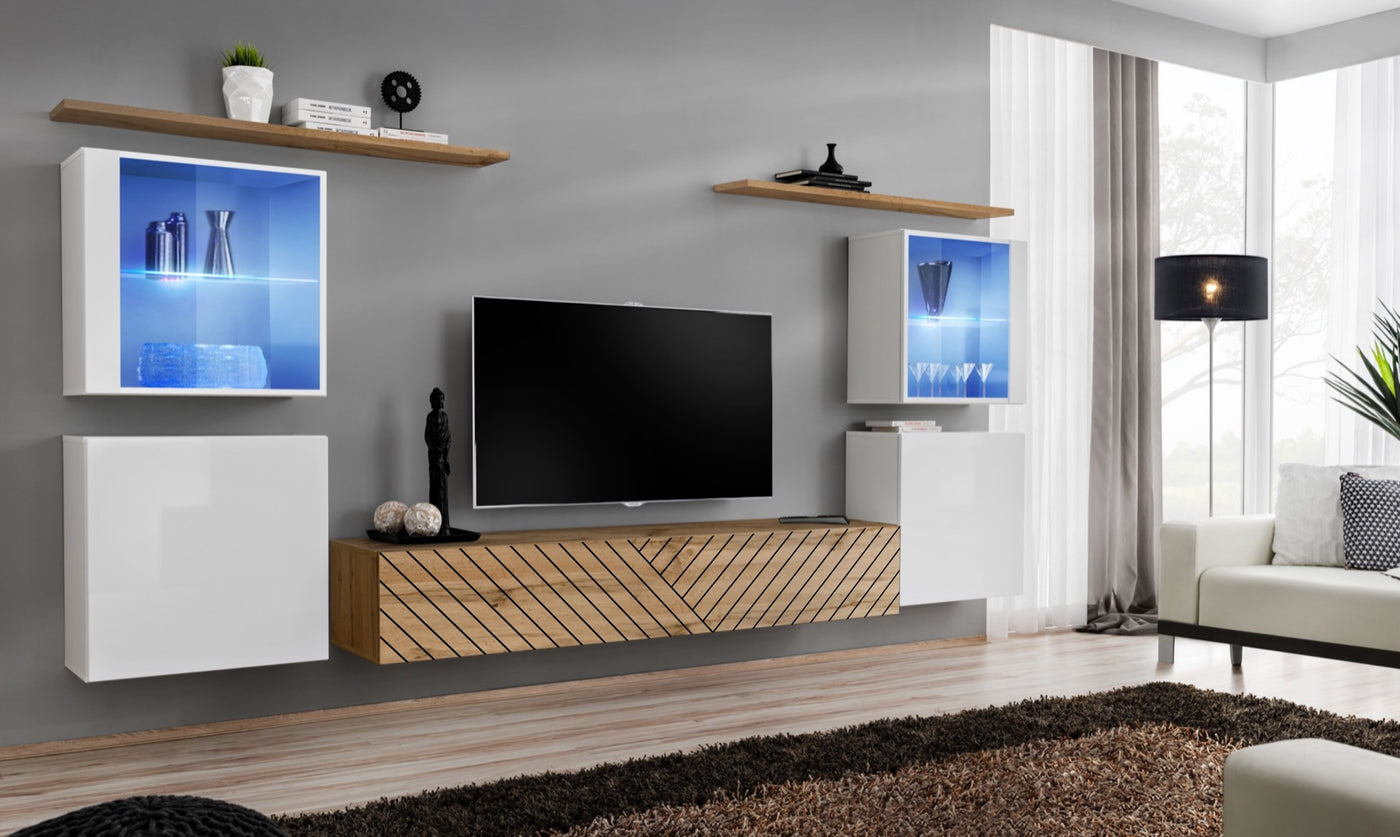 Composition TV SWITCH XIV 320cm - Rainuré