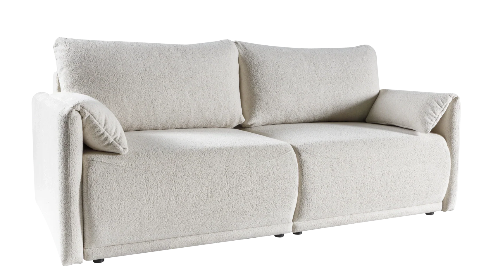 Canapé d’angle convertible écru avec couchage intégré design moderne - Decora Home