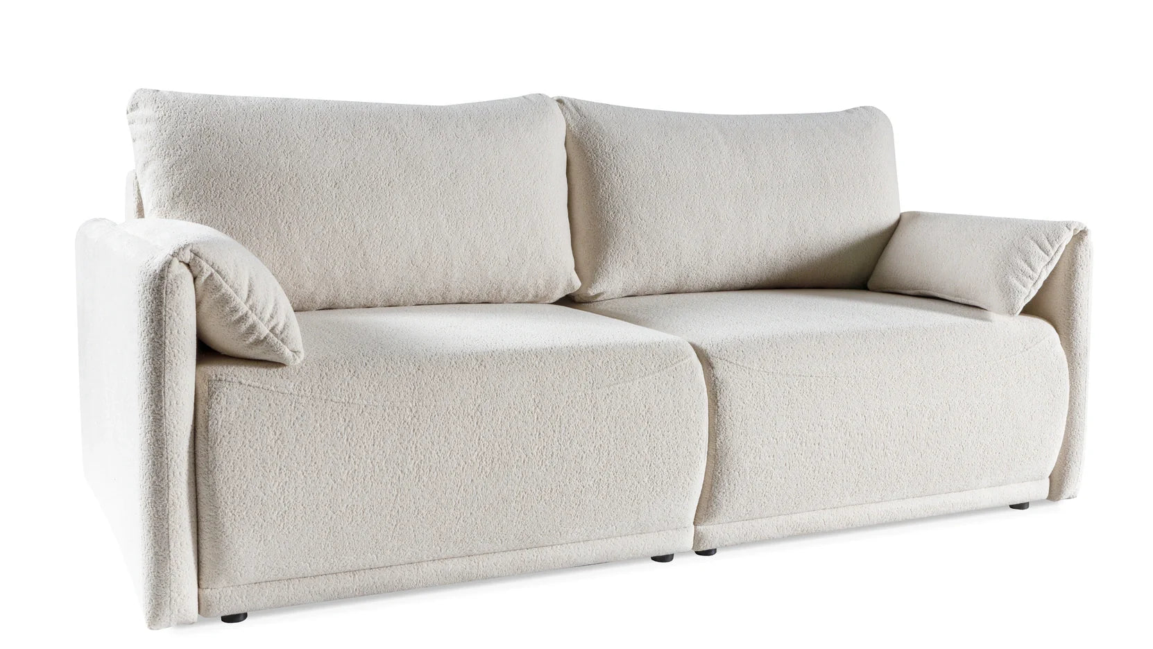 Canapé d’angle convertible écru avec couchage intégré design moderne - Decora Home