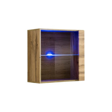SWITCH XV hanging wall unit, chêne Wotan with blanc brillant