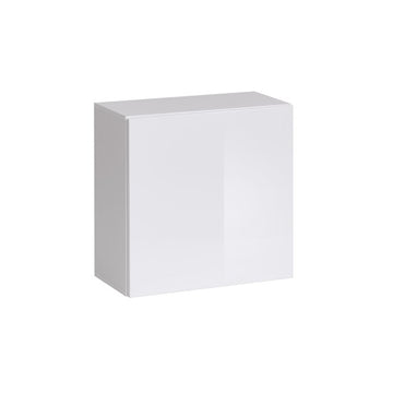 SWITCH XV hanging wall unit, blanc brillant with chêne Wotan, slatted fronts — vue 3