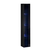 Composition TV SWITCH XVI 330cm avec Chêne Wotan - Noir Brillant, Façades Rainurées — vue 2