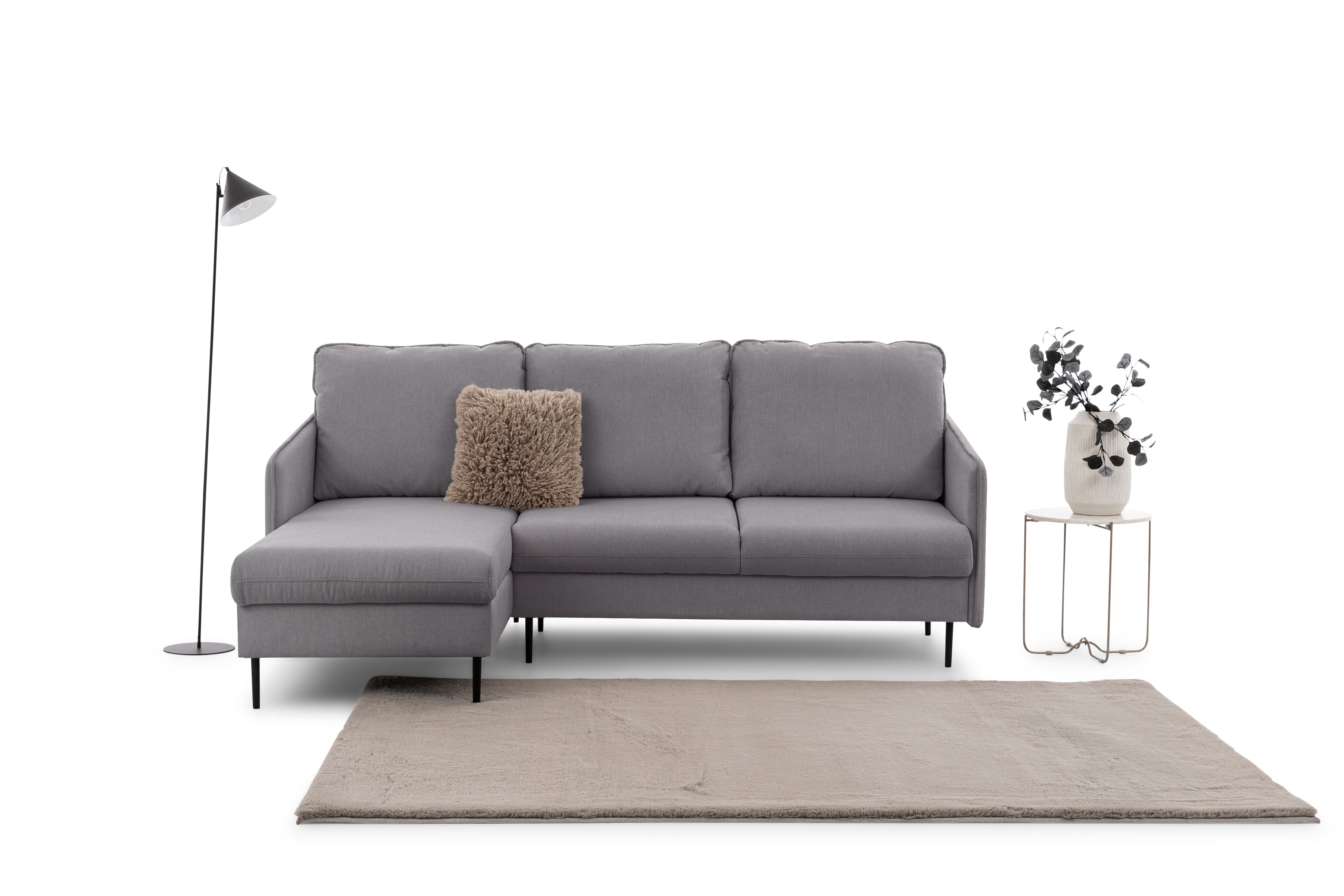 Canapé d'angle L convertible avec rangement – Design élégant et confort moderne