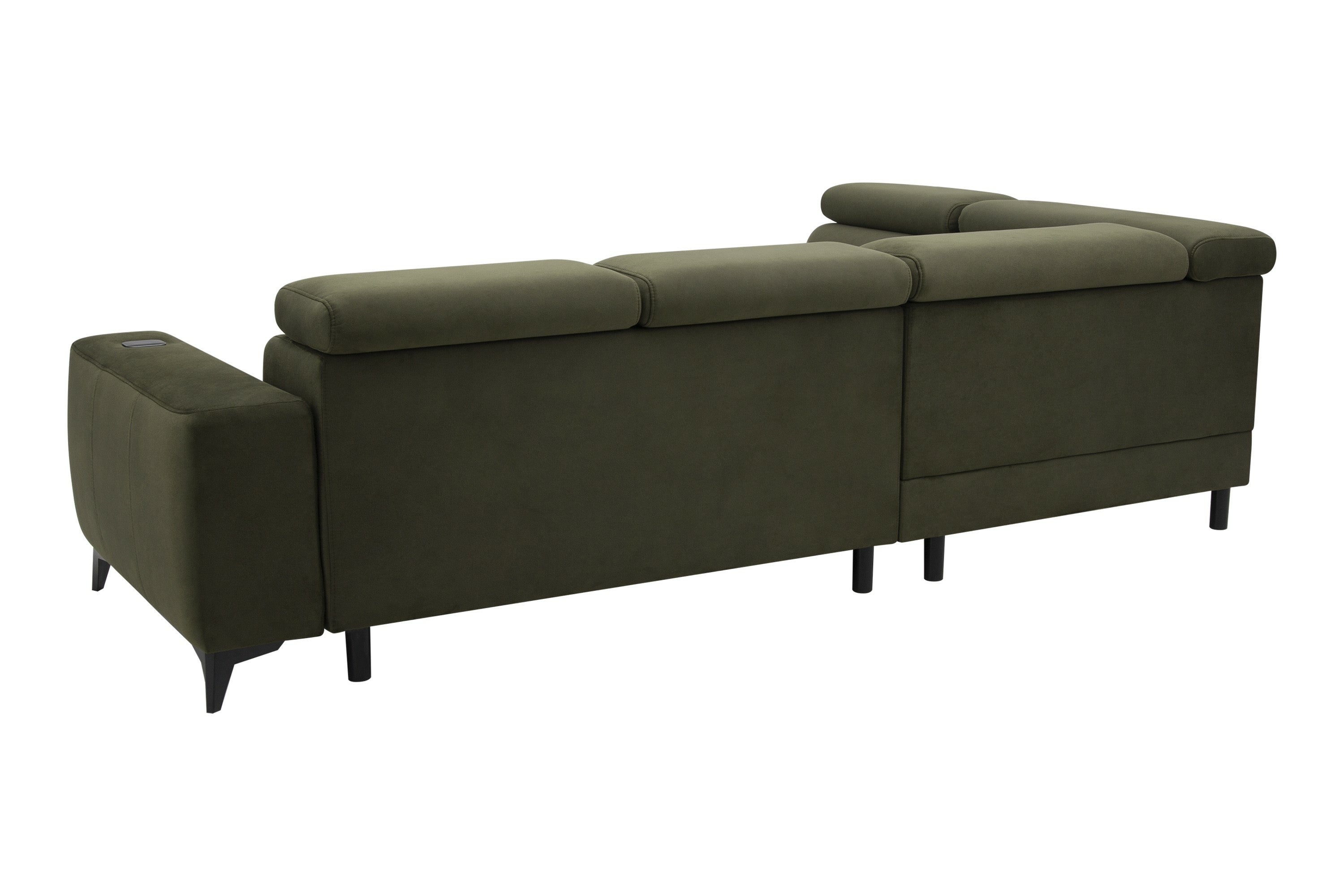Canapé d’angle fonction couchage, rangement et chargeur téléphone à induction - Decora Home