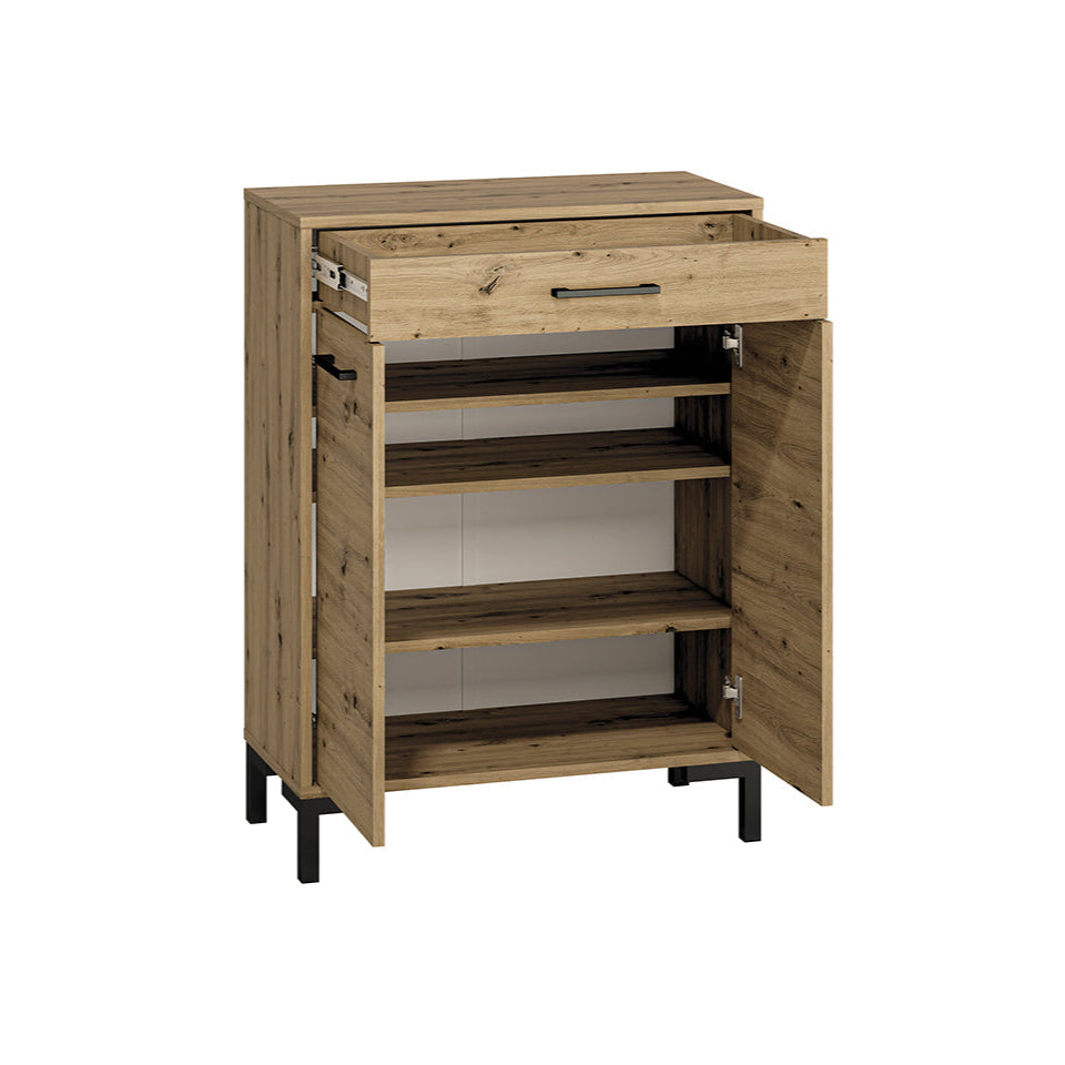 Meuble à Chaussures en Chêne Artisanal avec Bordure ABS - Rangement Pratique et Élégant - Decora Home