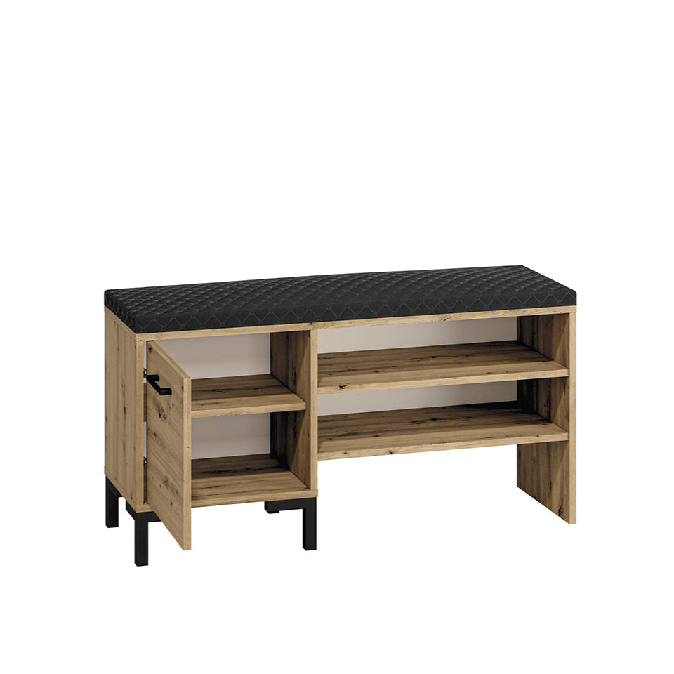 Meuble à Chaussures en Chêne Artisanal avec Bordure ABS - Durable, Résistant aux Rayures et à l'Humidité - Decora Home