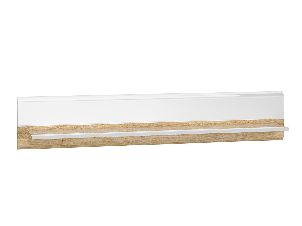 Étagère Murale Contemporaine en Chêne Castello et MDF Blanc Brillant - Decora Home