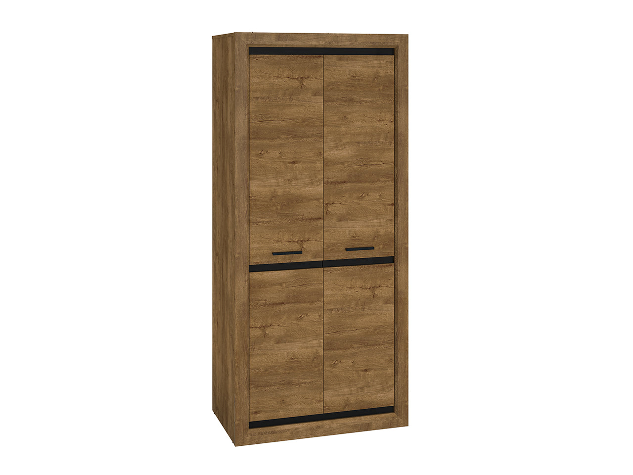 Garde Robe Moderne en Chêne de Lefkas et Noir – Pratique, Durable et Élégant avec Bordure ABS|Offre Spéciale|Decora Home