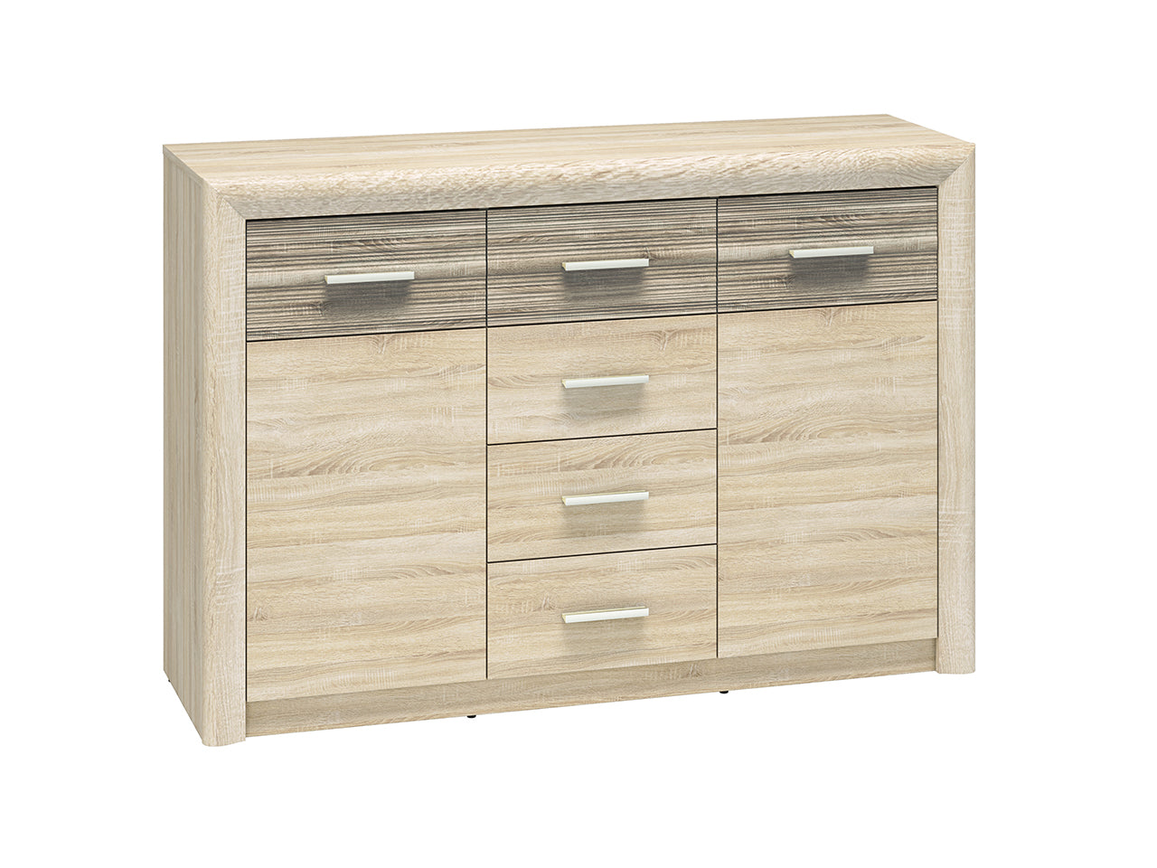 Commode, Buffet, Buffet Moderne – Sonoma Light & MDF Sonoma Truffe – 94 cm – Fonctionnalité et Élégance - Decora Home