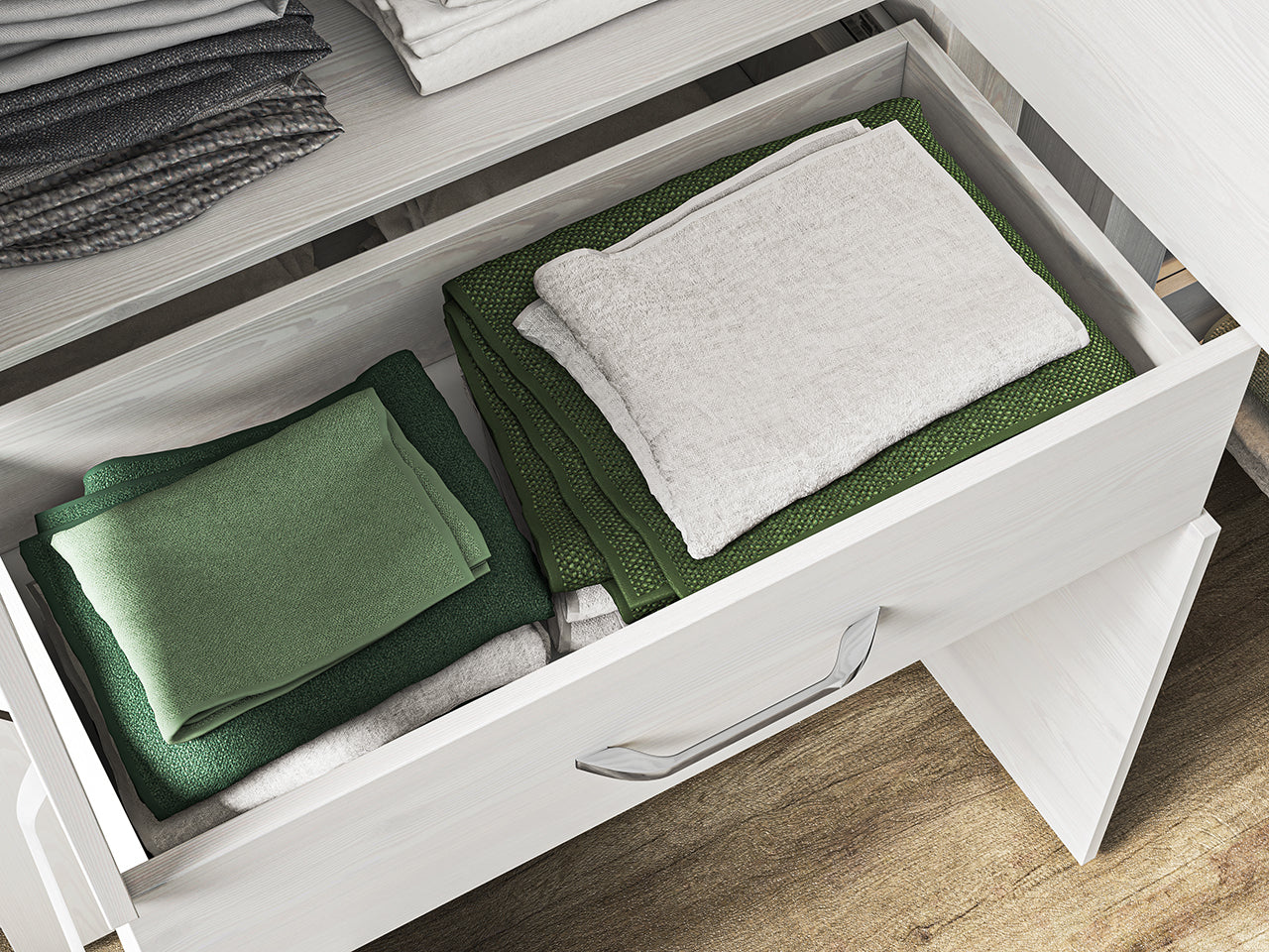 Commode, Buffet, Buffet Moderne en Pin Enneigé avec Tiroirs Spacieux - Rangement Pratique et Design Épuré - Decora Home