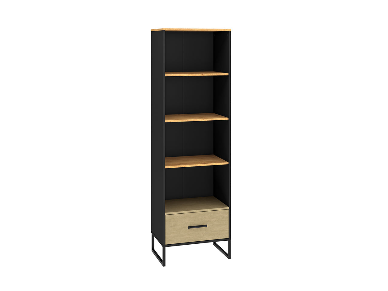 Étagère Haute en Chêne Artisan Or et Noir – Finition Acier Premium – 190 cm de Hauteur|Offre Spéciale|Decora Home