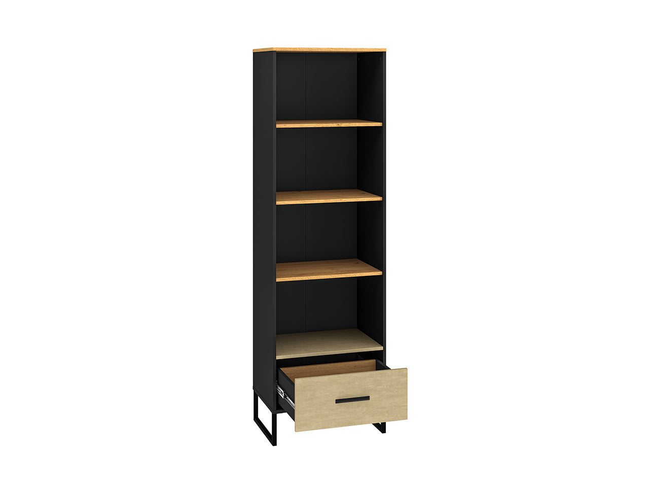 Étagère Haute en Chêne Artisan Or et Noir – Finition Acier Premium – 190 cm de Hauteur - Decora Home