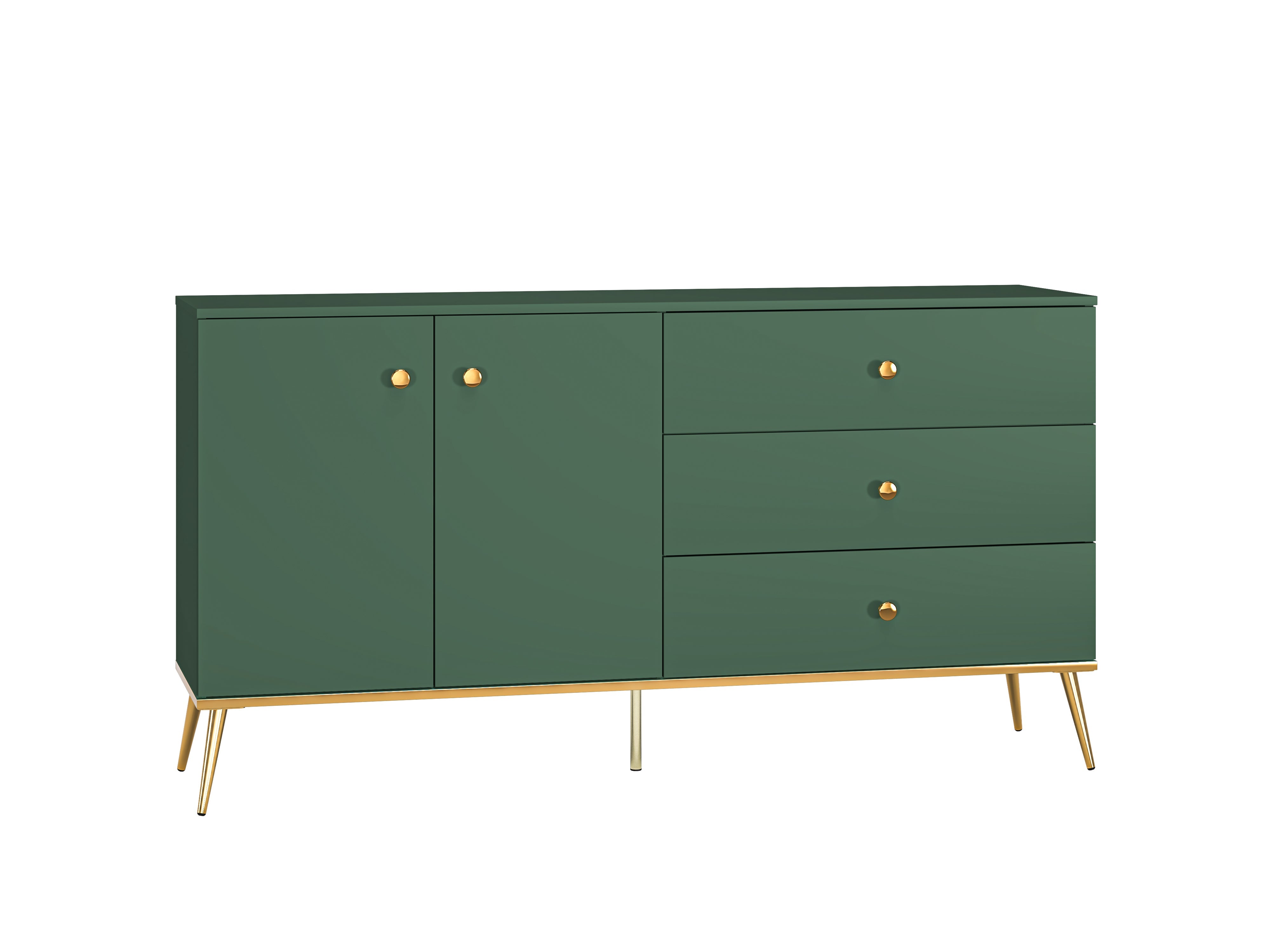 Commode, Buffet, Buffet Moderne avec Bordure ABS et Verre Trempé - Decora Home
