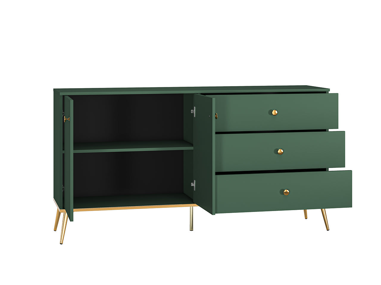 Commode, Buffet, Buffet Moderne avec Bordure ABS et Verre Trempé - Decora Home