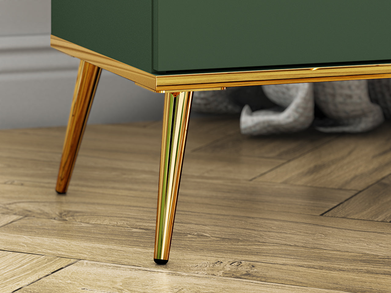 Commode, Buffet, Buffet Moderne avec Bordure ABS et Verre Trempé - Decora Home