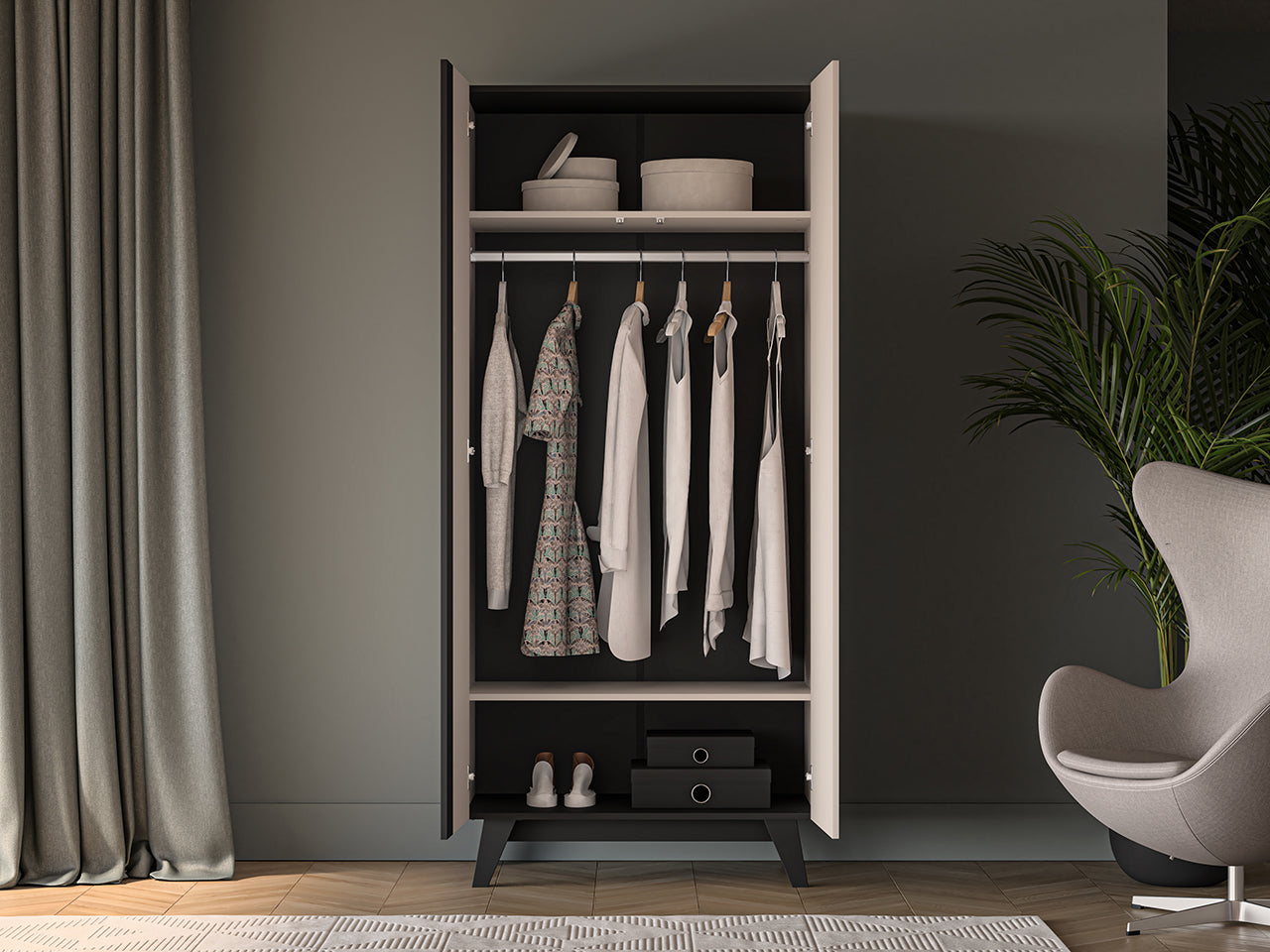 Armoire Moderne à Double Portes avec Rangement Spacieux et Design Élégant - Decora Home