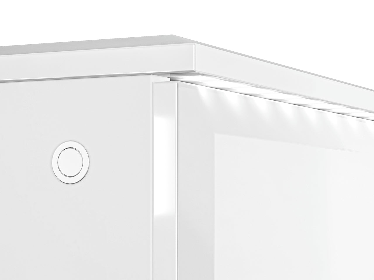 Commode, Buffet, Buffet Moderne Blanc Brillant avec Rangement Spacieux et Design Élégant - Decora Home