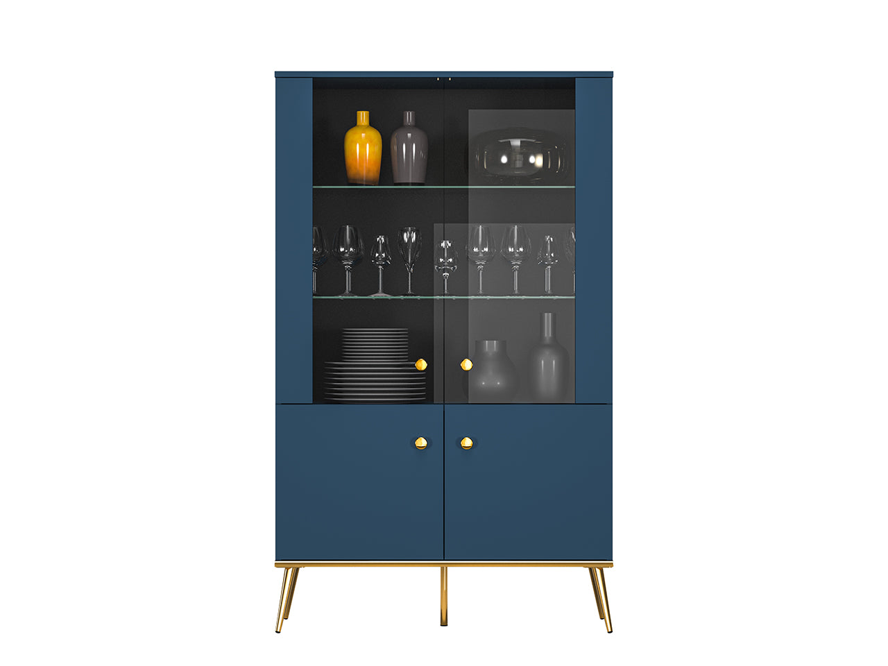 Vitrine Moderne avec Bordure ABS et Verre Trempé - Rétroéclairage Optionnel - Decora Home