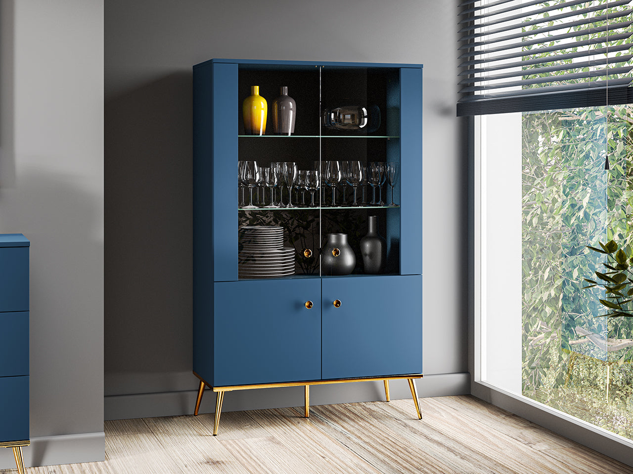 Vitrine Moderne avec Bordure ABS et Verre Trempé - Rétroéclairage Optionnel - Decora Home