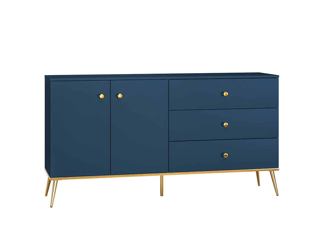 Commode, Buffet, Buffet Moderne avec Bordure ABS et Verre Trempé - Decora Home