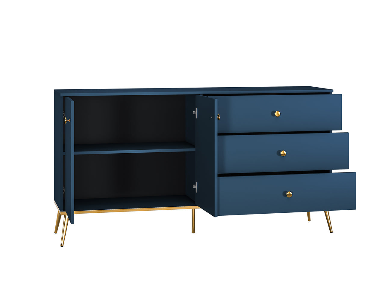 Commode, Buffet, Buffet Moderne avec Bordure ABS et Verre Trempé - Decora Home