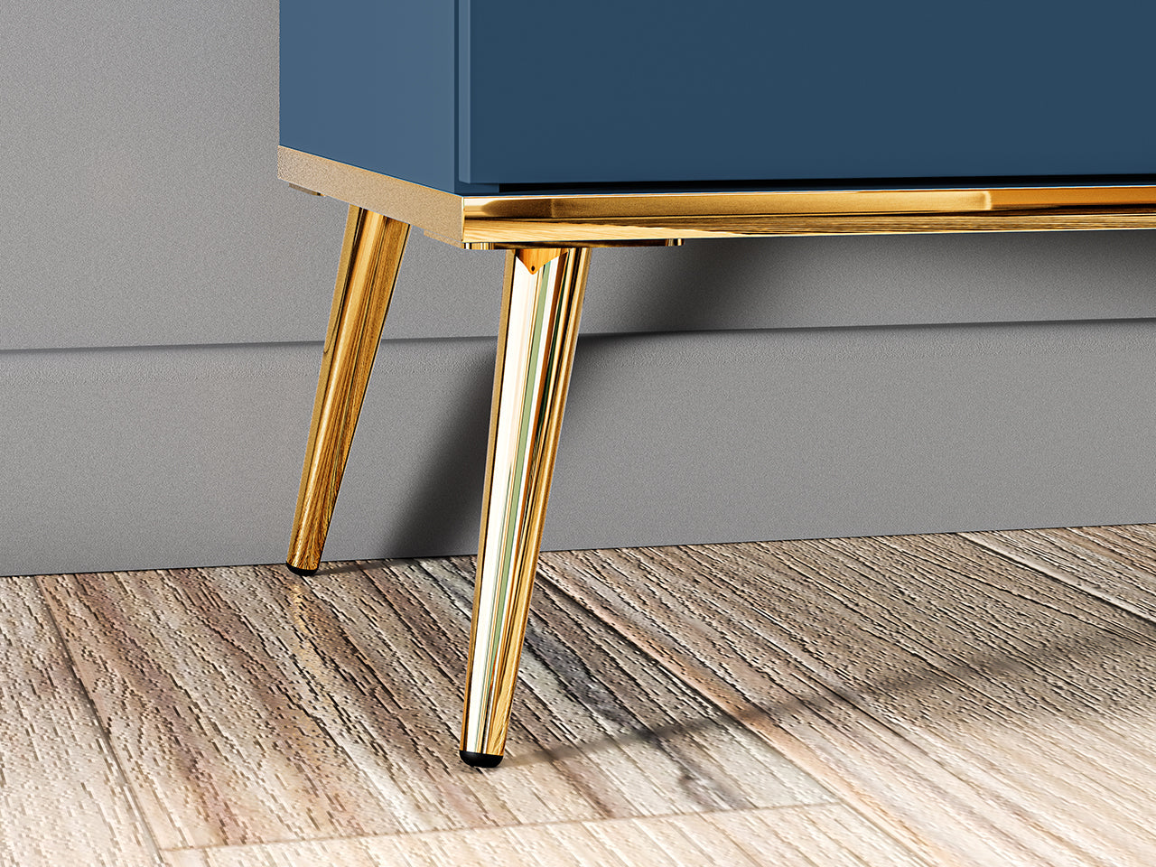 Commode, Buffet, Buffet Moderne avec Bordure ABS et Verre Trempé - Decora Home