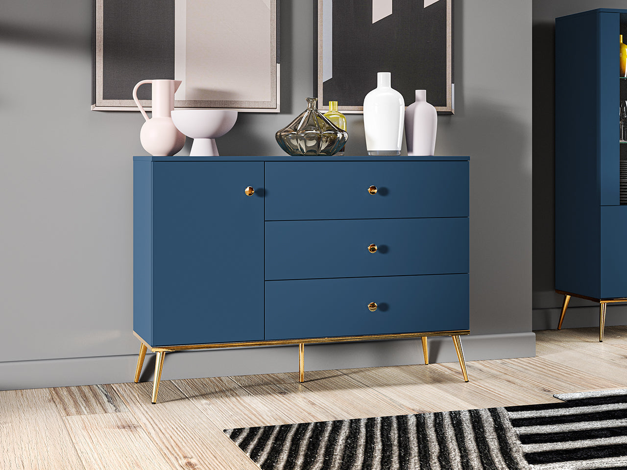 Commode, Buffet, Buffet Labrador avec Bordure ABS - Résistant aux Rayures et à l'Humidité - Decora Home