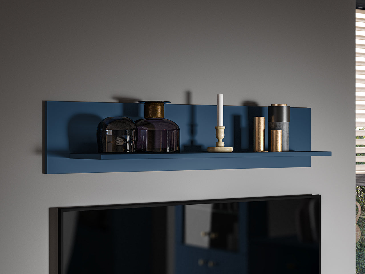 Étagère Moderne en Bleu Foncé et Labrador avec Bordure ABS - Élégance et Durabilité - Decora Home