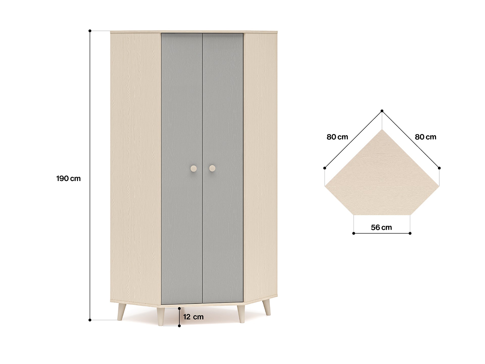 Armoire enfant  Moderne Bicolore – Rose Millénaire & Sable du Désert – Design Élégant et Fonctionnel - Decora Home