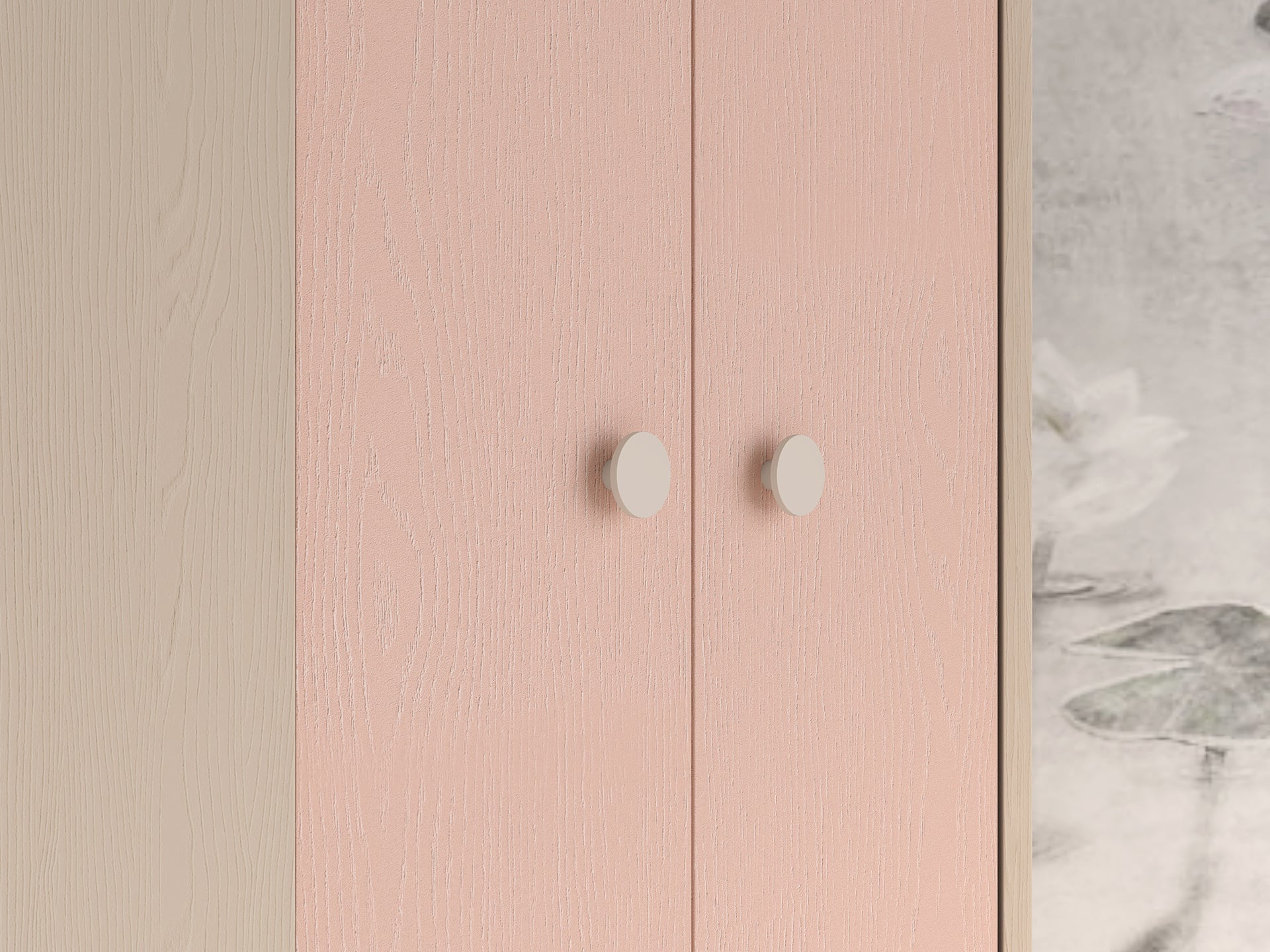 Armoire enfant  Moderne Bicolore – Rose Millénaire & Sable du Désert – Design Élégant et Fonctionnel - Decora Home