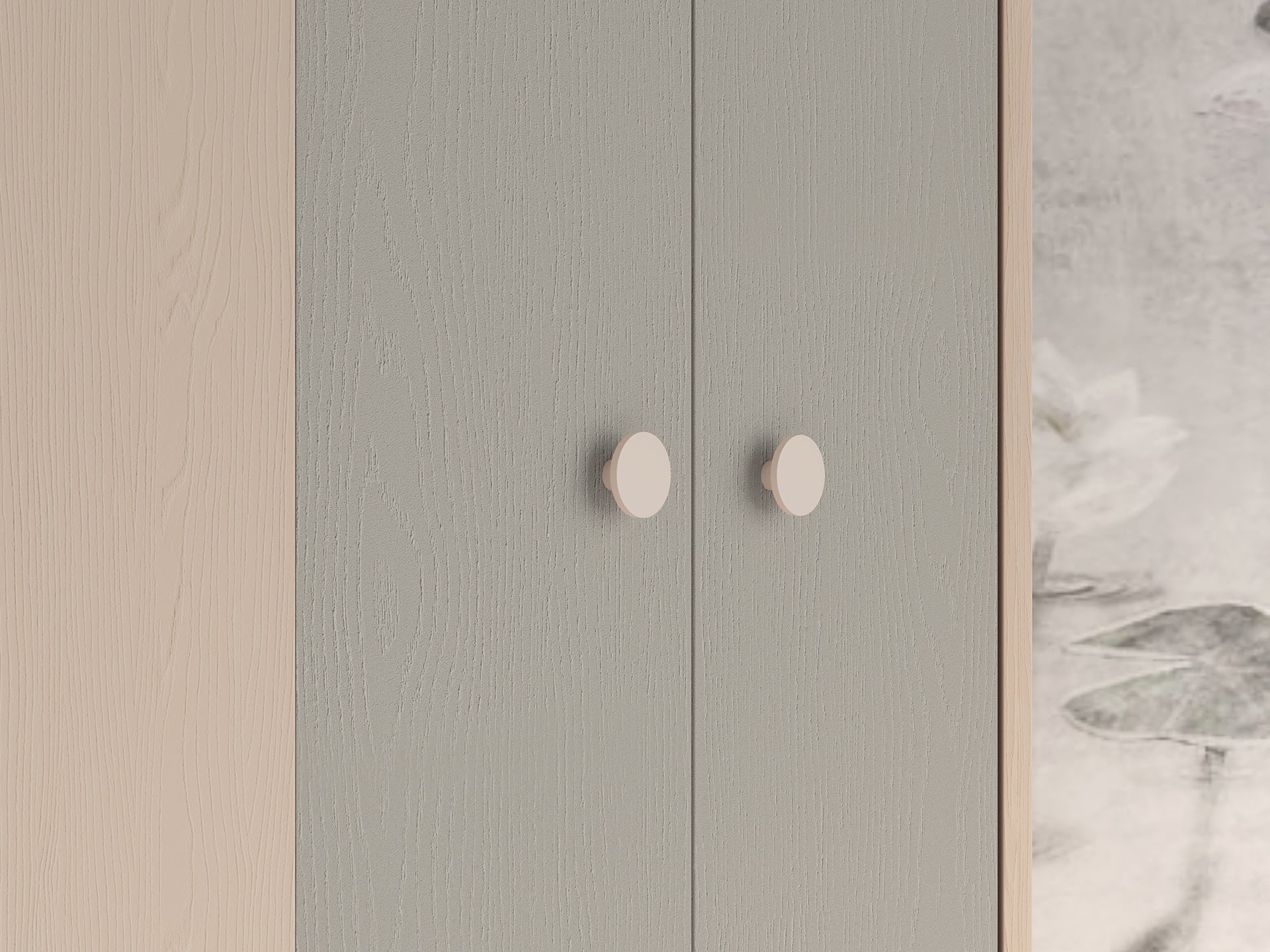 Armoire enfant  Moderne Bicolore – Rose Millénaire & Sable du Désert – Design Élégant et Fonctionnel - Decora Home