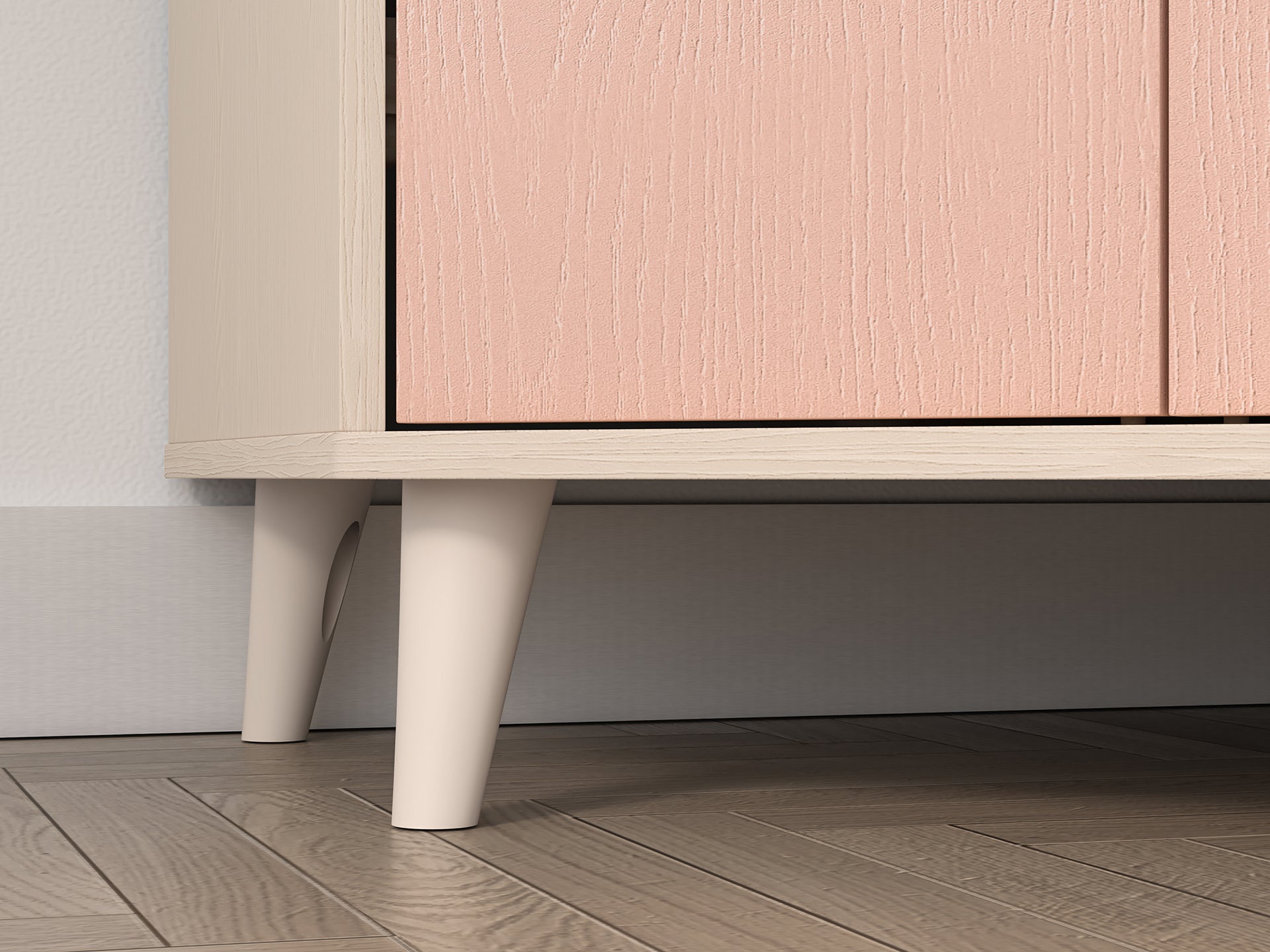 Armoire enfant  Moderne Bicolore – Rose Millénaire & Sable du Désert – Design Élégant et Fonctionnel - Decora Home