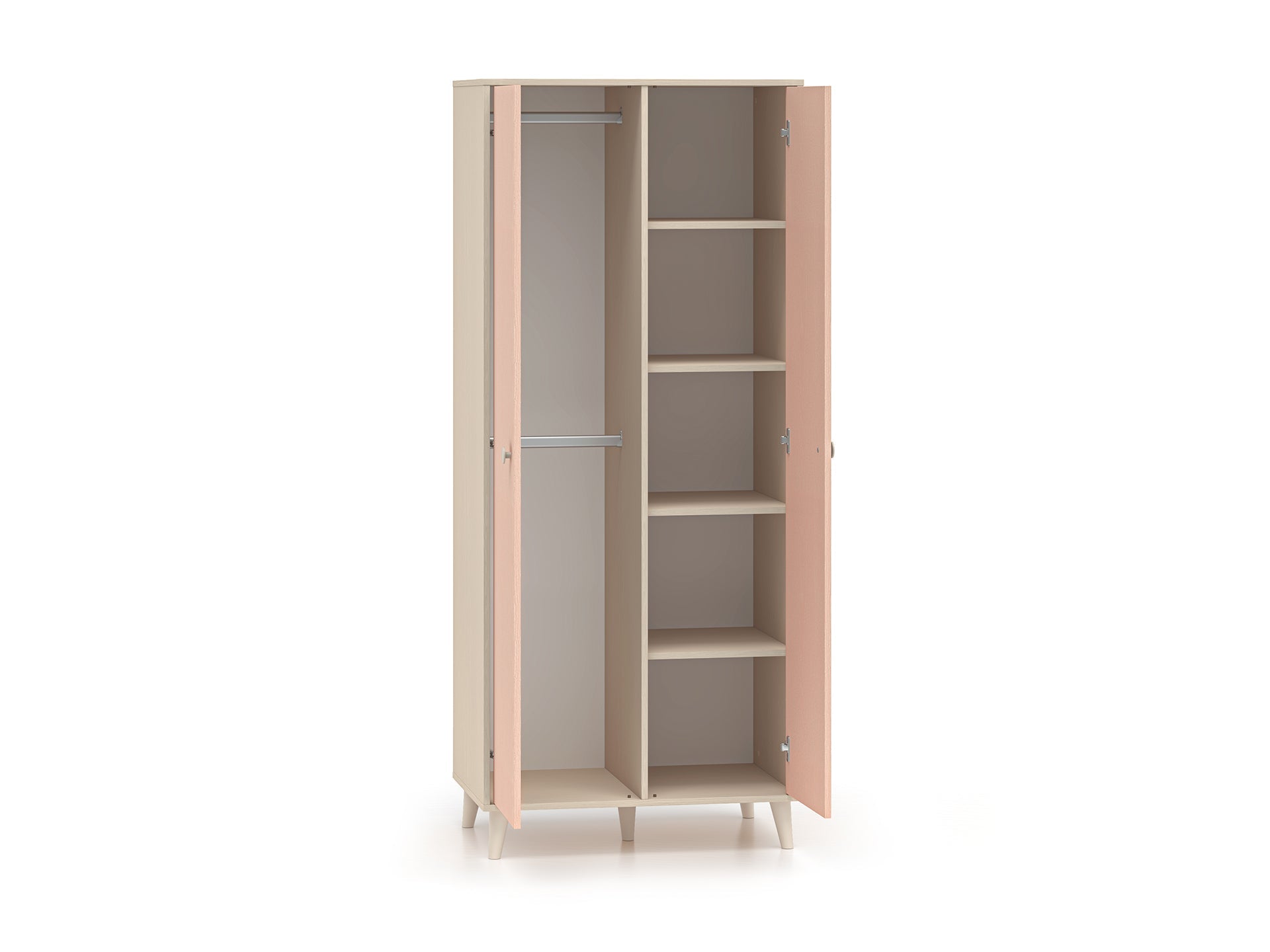 Armoire enfant Contemporaine 190 cm – Finition Haut de Gamme en Rose Millénaire et Sable du Désert – Pratique et Élégante - Decora Home