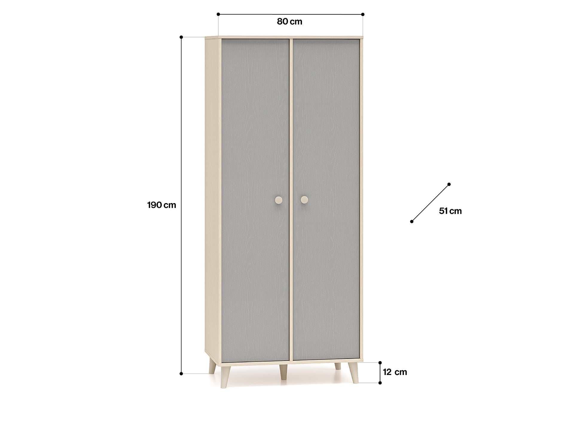Armoire enfant Contemporaine 190 cm – Finition Haut de Gamme en Rose Millénaire et Sable du Désert – Pratique et Élégante - Decora Home