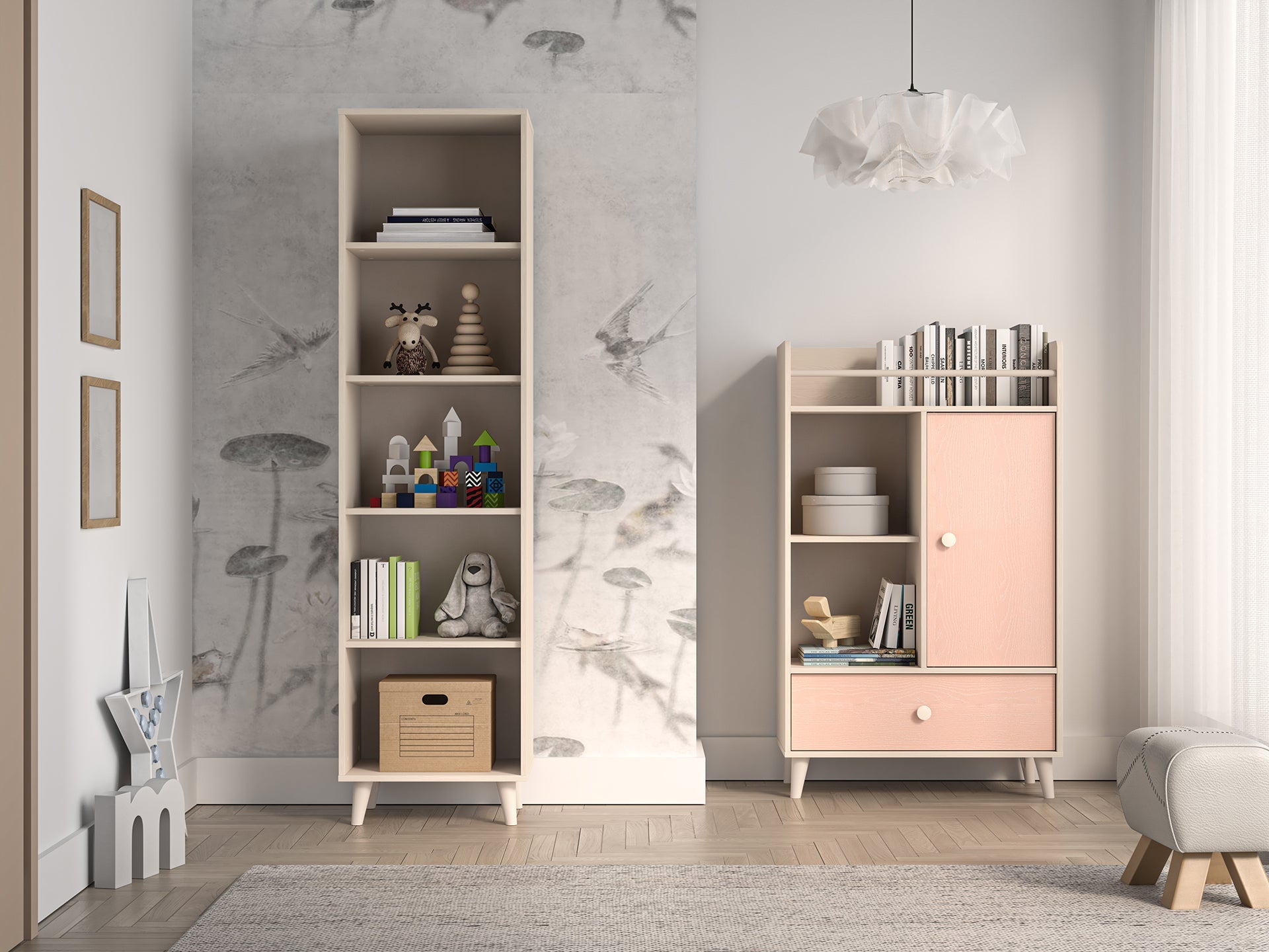Etagère  enfant Moderne en Sable du Désert – Design Contemporain, Résistante aux Rayures et à l'Humidité avec Structure Durable - Decora Home